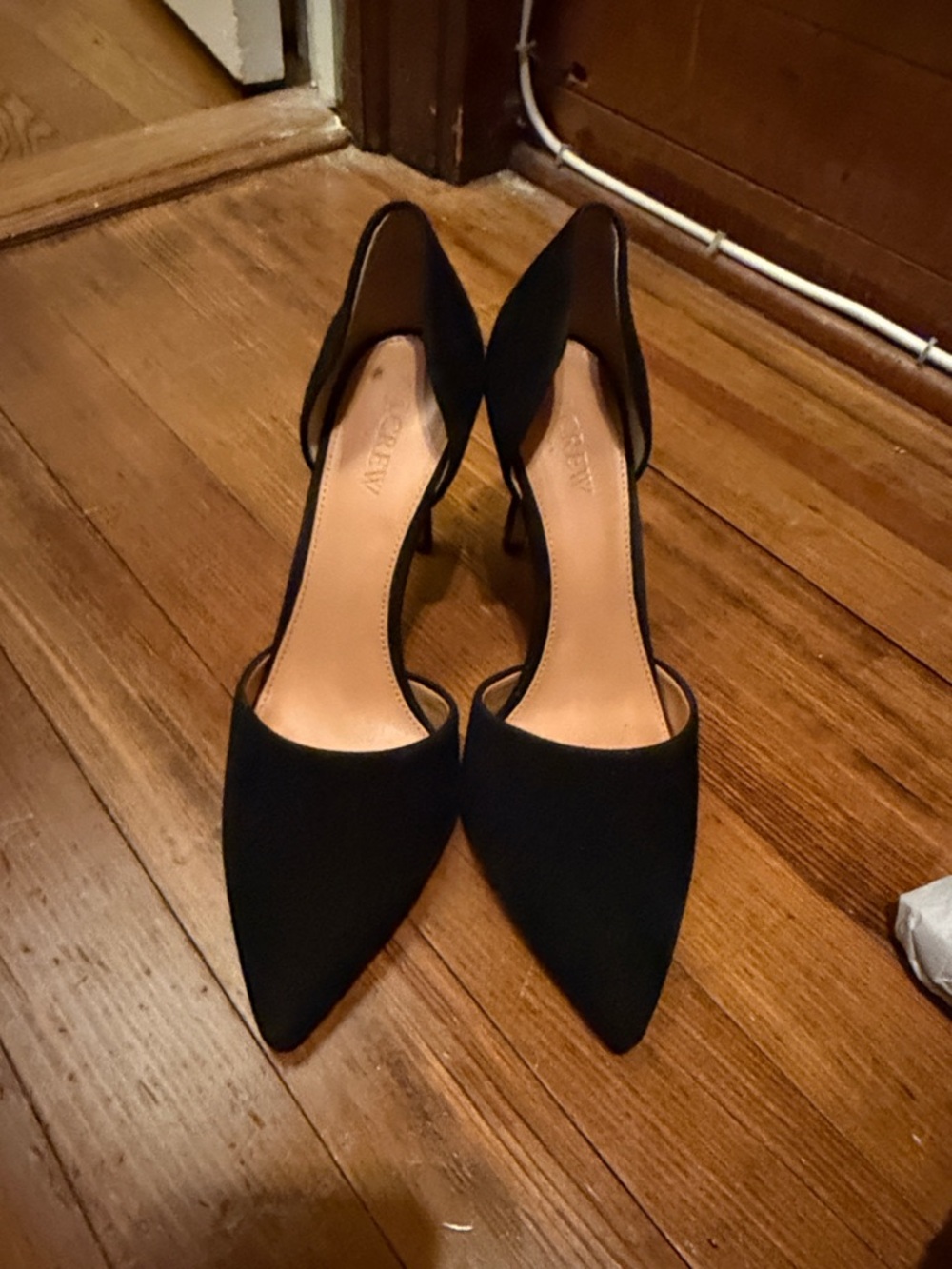 J. Crew Factory Black Pointed D'Orsay Heels